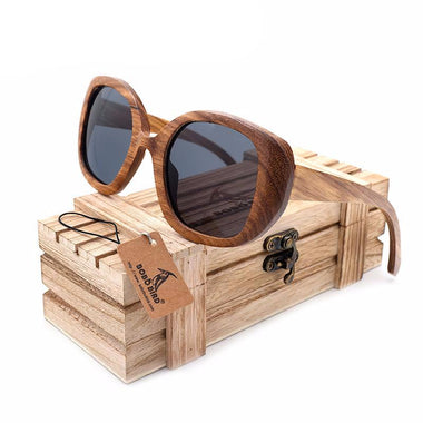 Oversized Zebra Wooden Sunglasses