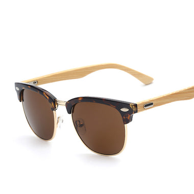 Half Frame Bamboo Sunglasses